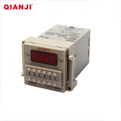 QIANJI DH48S-S AC 110V 220V 380V DC 12V 24V Electron Counter Timer Relays 12v timer